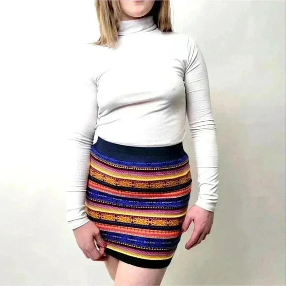 Mudd Fair Isle - Striped Mini Skirt - Small - Picture 3 of 6
